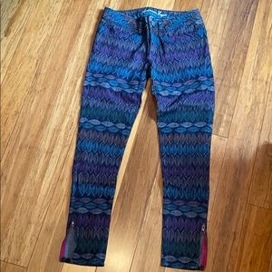 american eagle feather patterned jeans